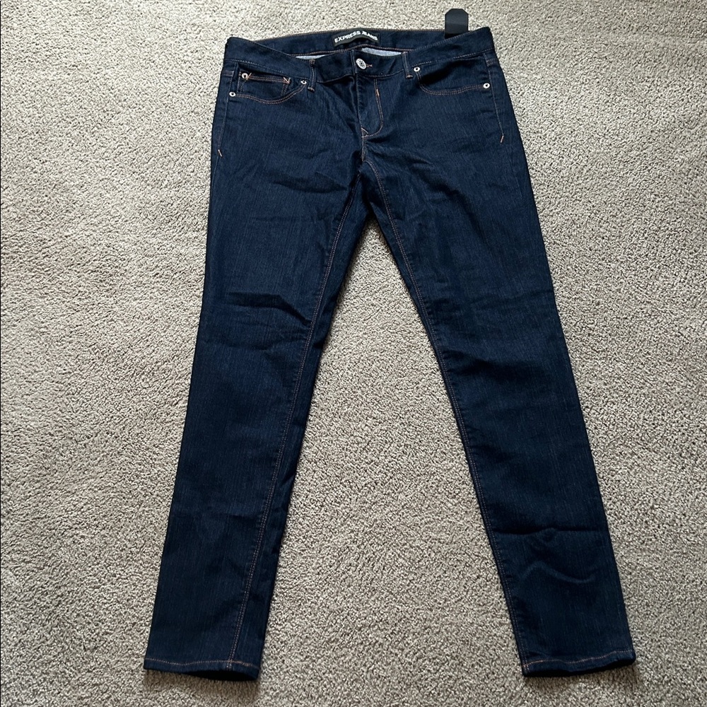 Express Dark Indigo Jean Legging Stella Low rise